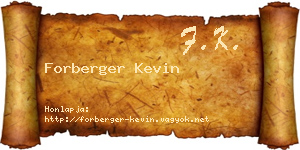 Forberger Kevin névjegykártya