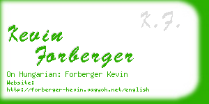 kevin forberger business card